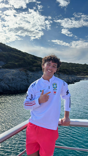 Visuel 2 — Pull Zippé Blanc Brésil – Édition Drip Seleção