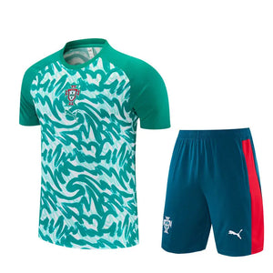 Visuel 1 — Ensemble Training Portugal Camouflage Vert Blanc 2026/2027