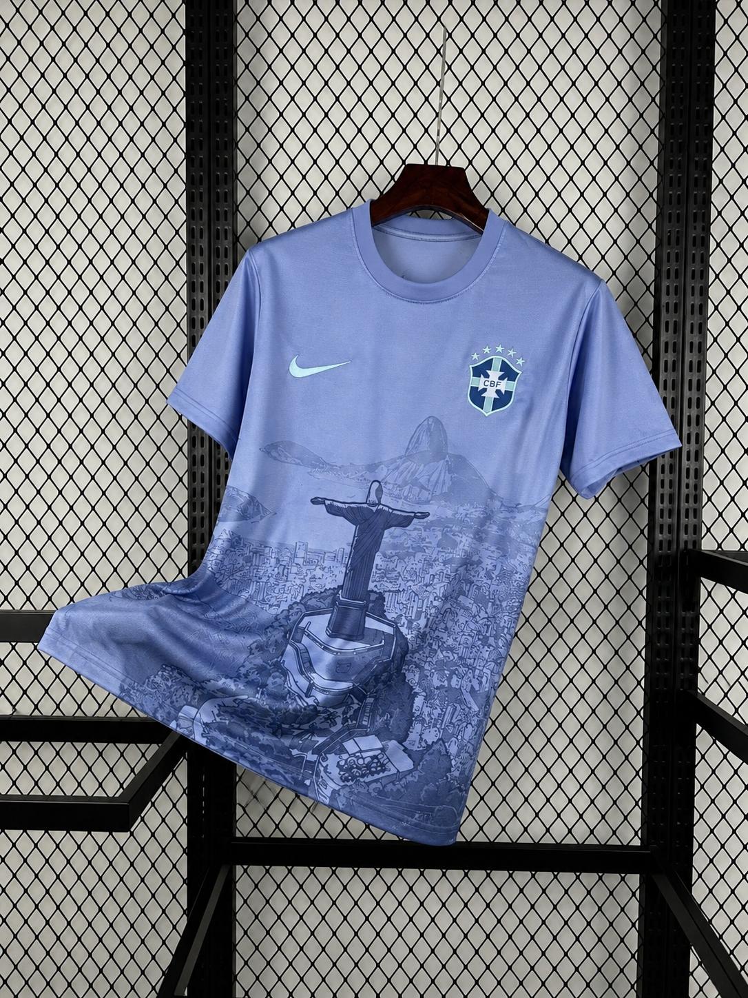 Maillot Seleção – Édition Cristo Redentor Bleu | Été 2026